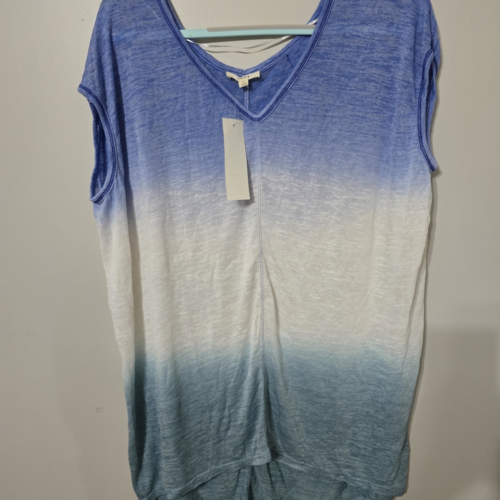 ODDY Blue and White Gradient Muscle Tee
